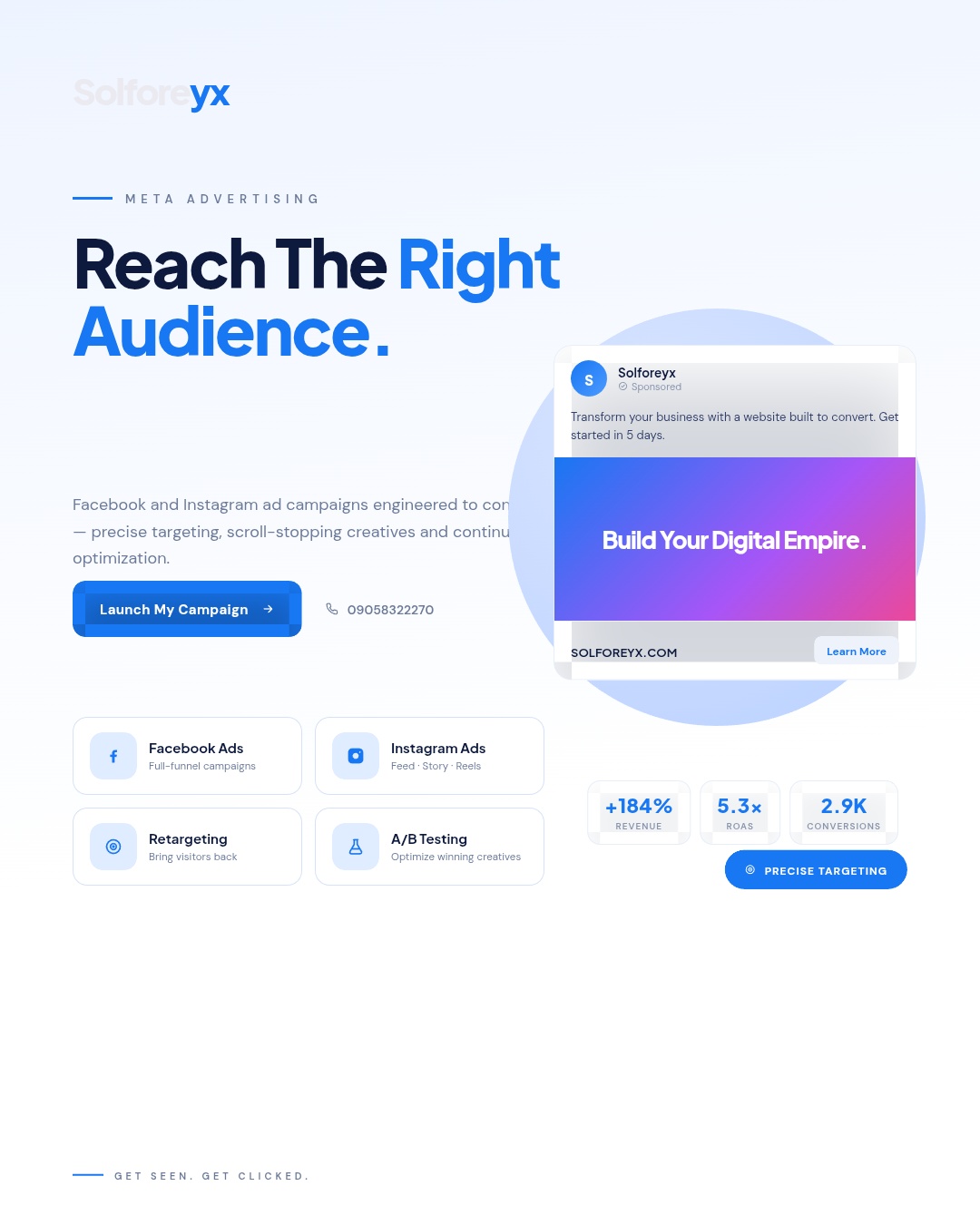 Meta Ads campaign management by Solforeyx — Facebook and Instagram advertising for business growth
